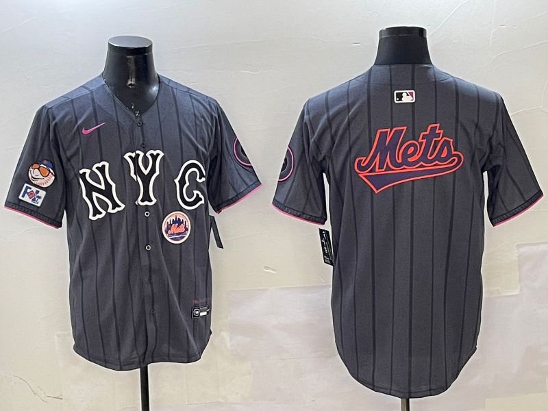Men New York Mets Blank Black City Edition 2025 Nike MLB Jersey style 8